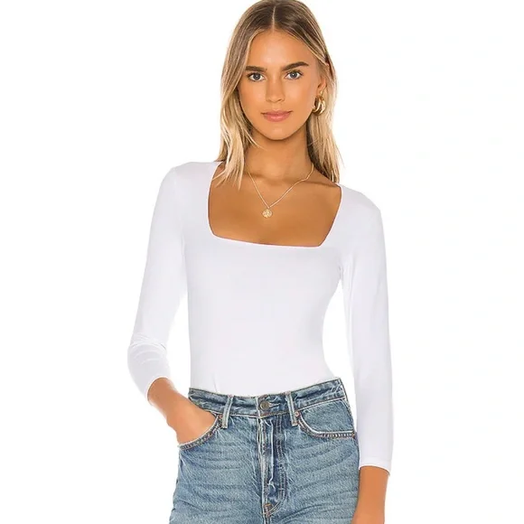 Free People Truth Or Square Bodysuit in White XS - Picture 1 of 9